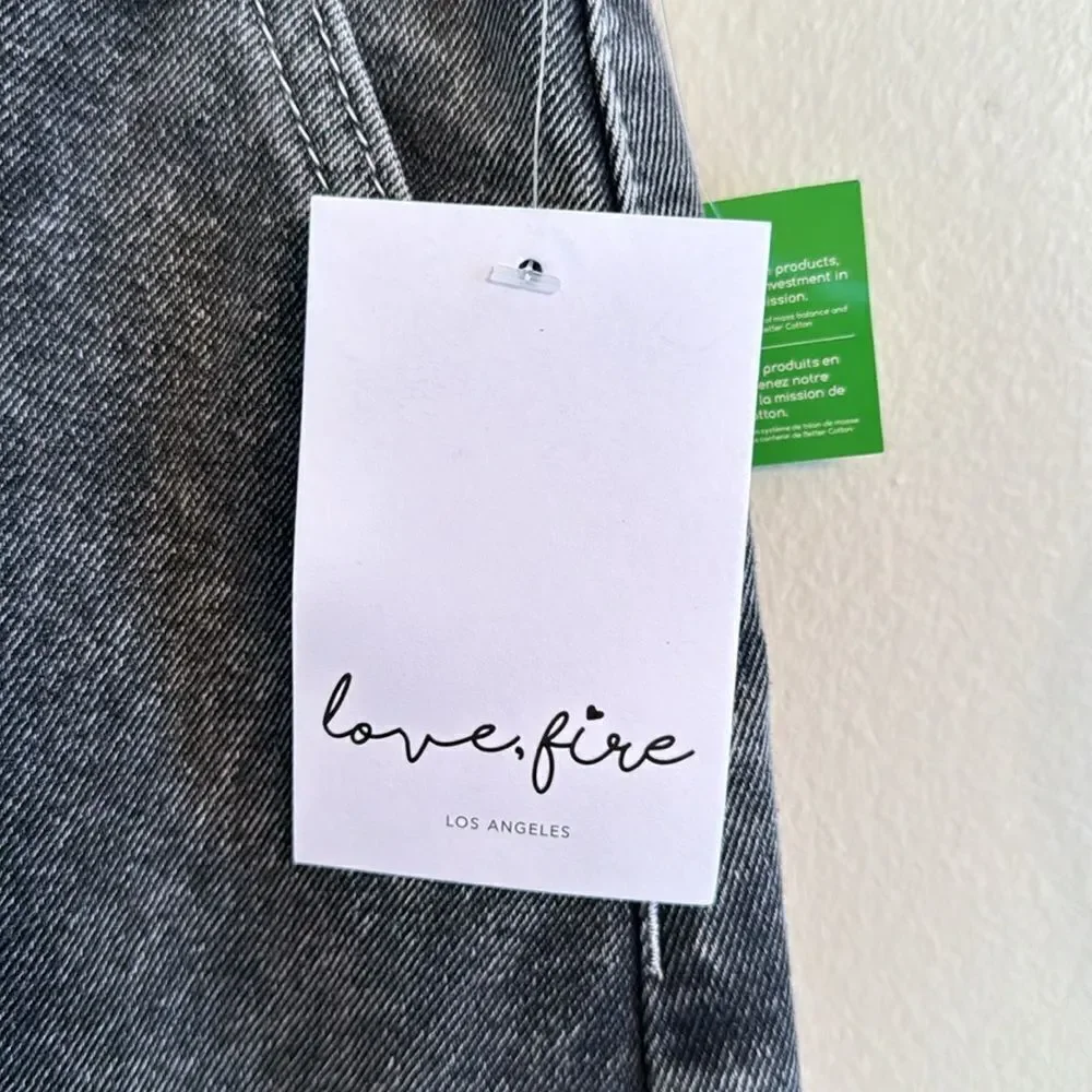 Love, Fire Black Denim Maxi Skirt